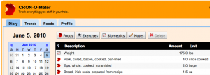 GWT CoM showing multi-typed diary entries.